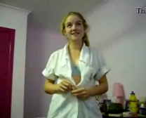 Blonde Seductress Strips Upskirts And Everything Else